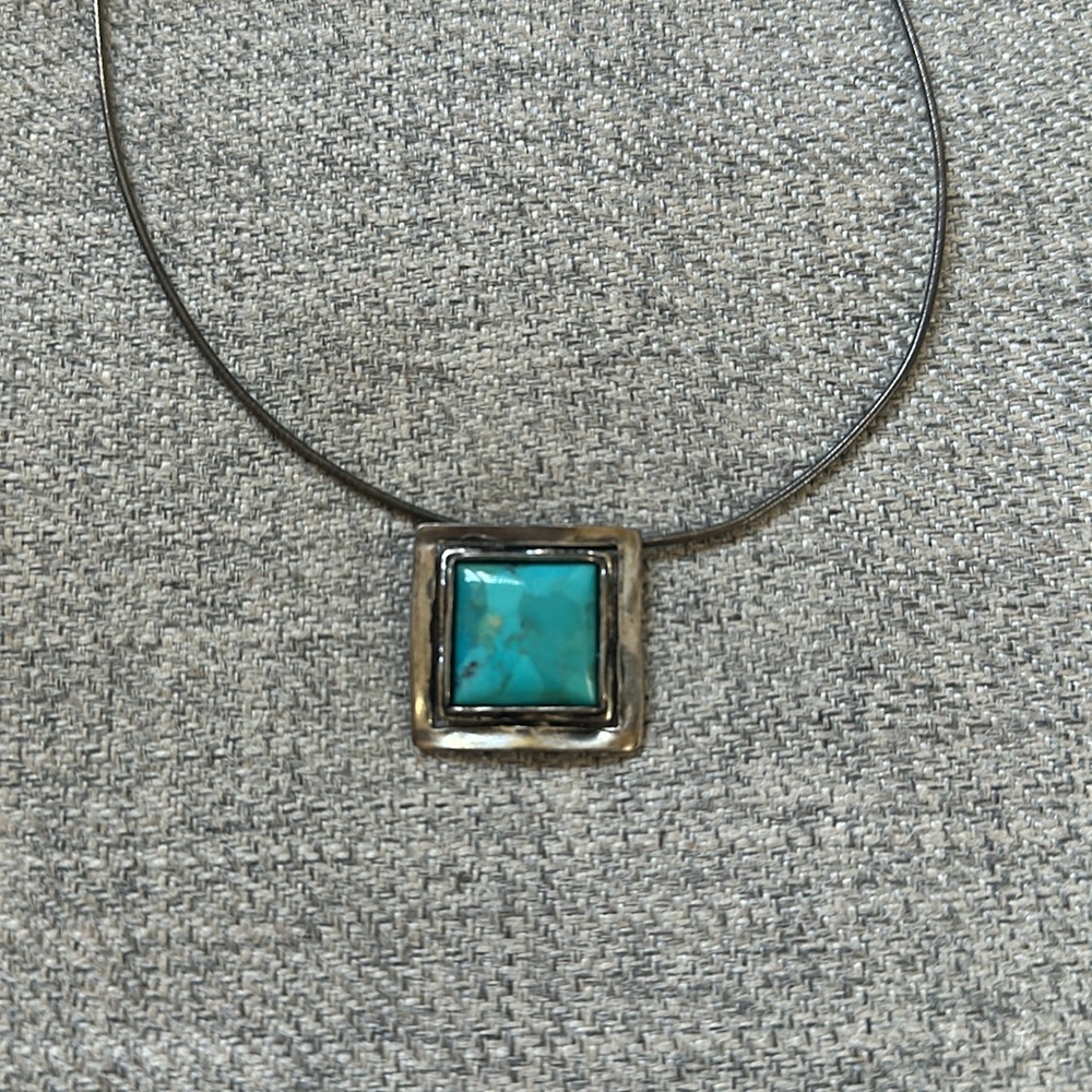 Silpada sterling silver turquoise necklace - Picture 3 of 4
